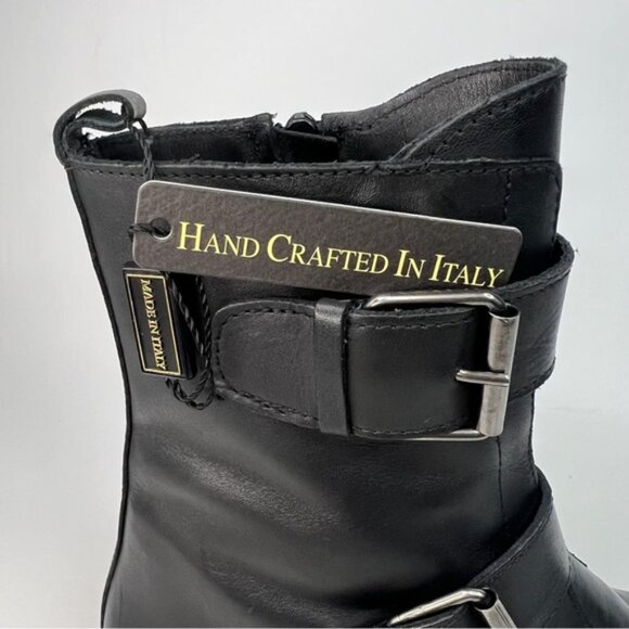 NWT EMANUELE CRASTO Italy🇮🇹Made Finest Italian LEATHER Boot Faux Double Buckle - Picture 5 of 16